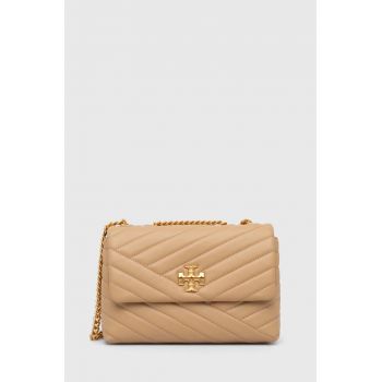 Tory Burch poseta de piele culoarea bej