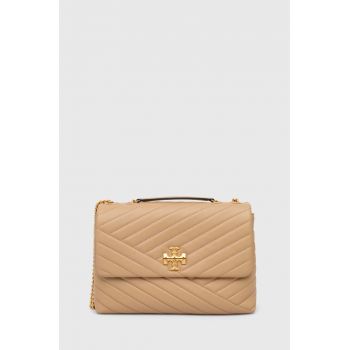 Tory Burch poseta de piele culoarea bej