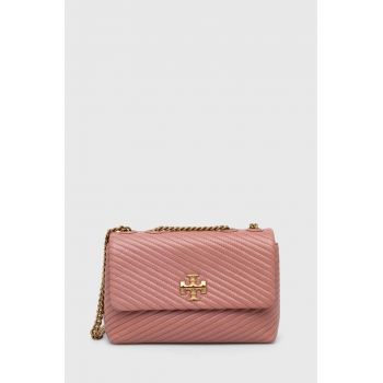 Tory Burch poseta de piele culoarea roz
