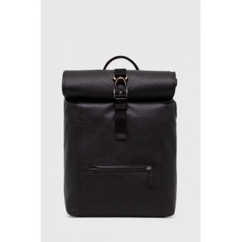 Coach ghiozdan de piele barbati, culoarea negru, mare, neted