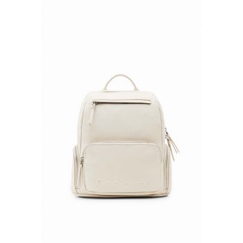 Desigual rucsac femei, culoarea alb, mic, neted