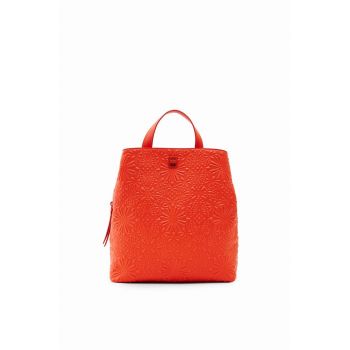 Desigual rucsac femei, culoarea portocaliu, mic, neted