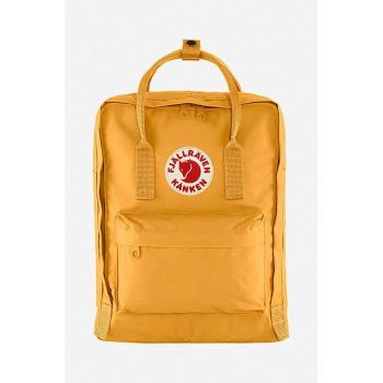 Fjallraven rucsac Kanken culoarea galben, mare, cu imprimeu F23510.160-160