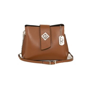 Geanta crossbody de piele cu aspect texturat