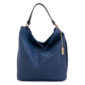 Geanta hobo de piele cu aspect impletit Sebastiana