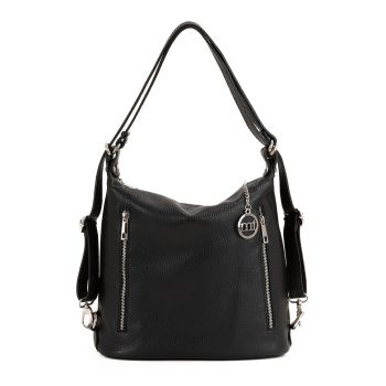 Geanta texturata de piele - cu bareta