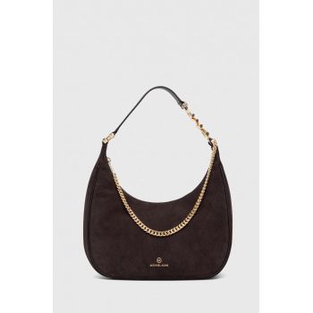MICHAEL Michael Kors geanta de mana din piele intoarsa culoarea maro