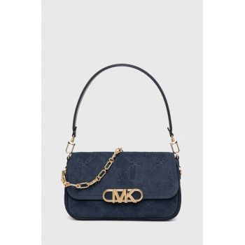 MICHAEL Michael Kors poseta de piele culoarea albastru marin