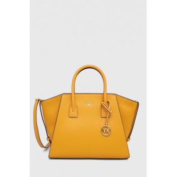 MICHAEL Michael Kors poseta de piele culoarea galben