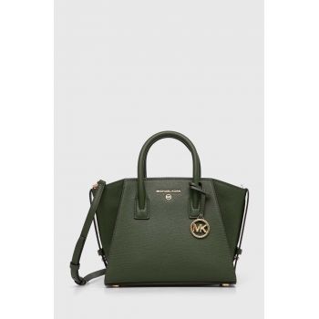 MICHAEL Michael Kors poseta de piele culoarea verde la reducere