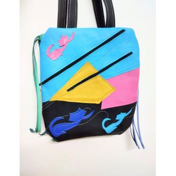 Rucsac handmade cu pisicute,unicat