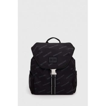 Tommy Jeans rucsac femei, culoarea negru, mare, modelator
