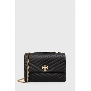 Tory Burch poseta de piele culoarea negru