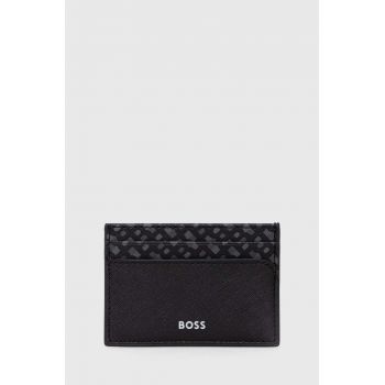 BOSS carcasa din piele culoarea negru