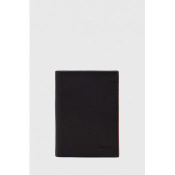 BOSS portofel de piele barbati, culoarea negru
