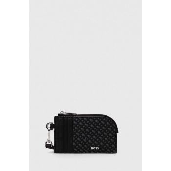 BOSS portofel de piele barbati, culoarea negru