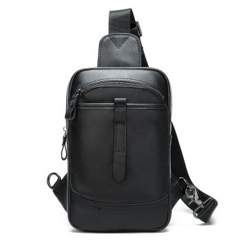 Geanta barbati, Bogdan GT961, piele naturala, model negru