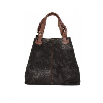 Geanta dama Iris GT602, piele naturala, negru