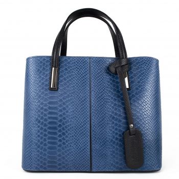 Geanta dama Merle GT1016, piele naturala, albastru denim