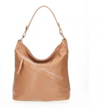 Geanta dama Mirna GT1116, piele naturala, cognac