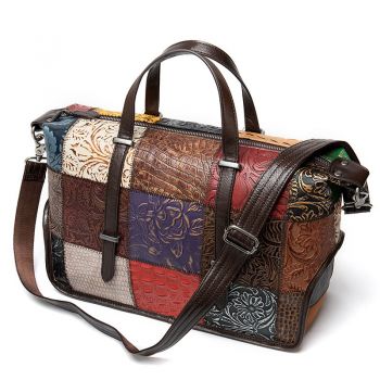 Geanta dama, Nya GT1526, piele naturala, model multicolor