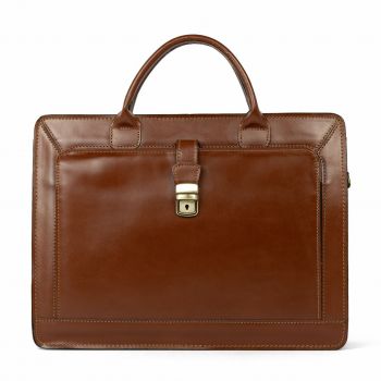 Geanta laptop unisex, Franky GT1868, piele naturala, Maro