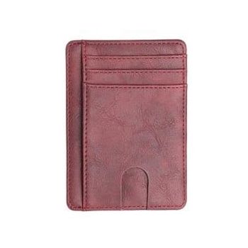 Port card Burak PT1131, piele naturala, Rosu