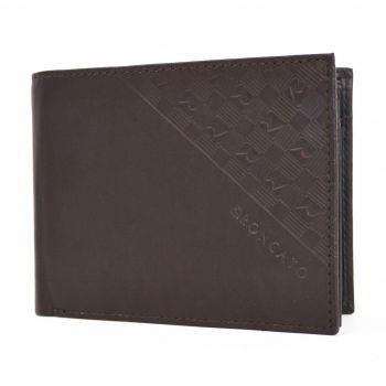 Portofel pentru barbati Roncato PT700, piele naturala, maro inchis