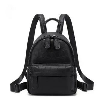 Rucsac dama, Azra GT2027, piele naturala, Negru
