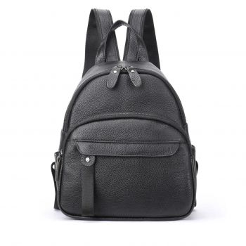 Rucsac dama, Nylay GT1521, piele naturala, model negru