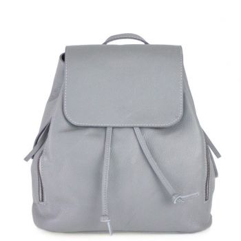 Rucsac dama Zelinda GT1199, piele naturala, gri
