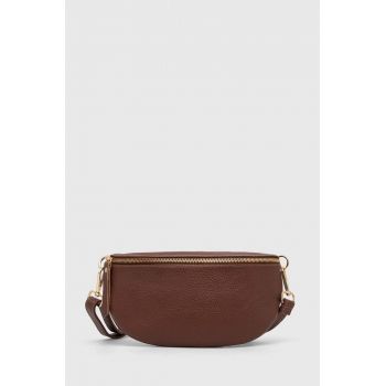 Answear Lab borseta de piele culoarea maro