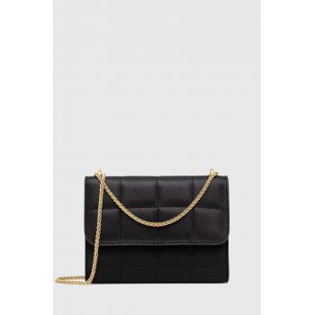 Answear Lab poseta de piele culoarea negru