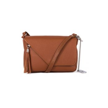 Geanta crossbody din piele cu clapa