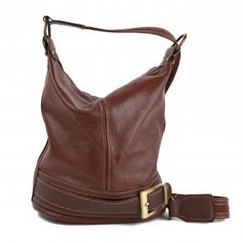 Geanta dama Ingrid GT1288, piele naturala, maro inchis