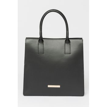Geanta tote de piele cu bareta detasabila