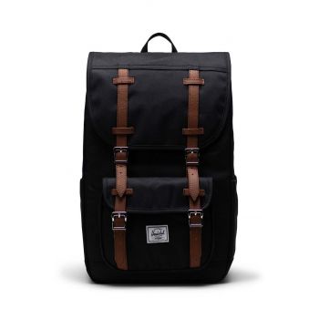 Herschel rucsac Little America™ Mid culoarea negru, mare, cu imprimeu