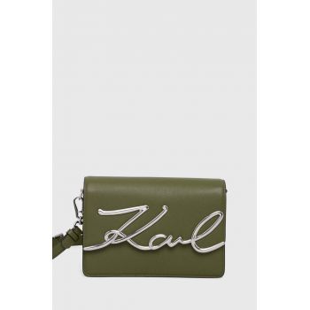 Karl Lagerfeld poseta de piele culoarea negru ieftina