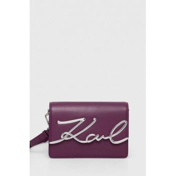 Karl Lagerfeld poseta de piele culoarea violet