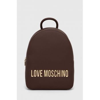 Love Moschino rucsac femei, culoarea maro, mic, neted