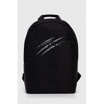 PLEIN SPORT rucsac barbati, culoarea negru, mare, cu imprimeu