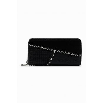 Portofel din piele ecologica cu model colorblock Grisom