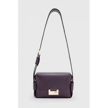 AllSaints poseta de piele culoarea violet