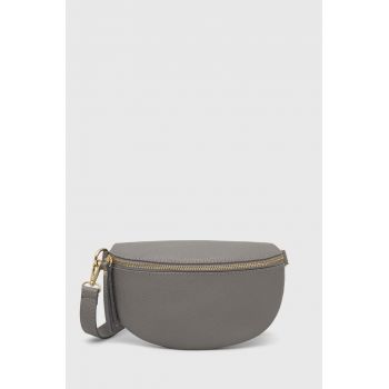 Answear Lab borseta de piele culoarea gri