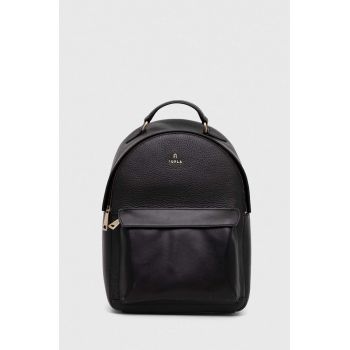 Furla ghiozdan de piele femei, culoarea negru, mic, neted