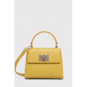 Furla poseta de piele culoarea galben