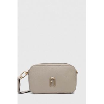 Furla poseta de piele culoarea gri