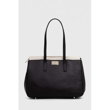 Furla poseta de piele culoarea negru