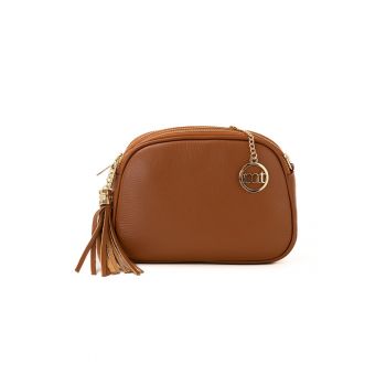 Geanta crossbody din piele cu trei compartimente