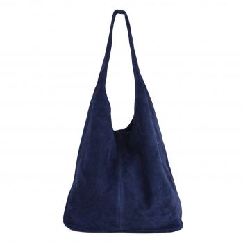 Geanta dama Monica GT1192, piele intoarsa, albastru